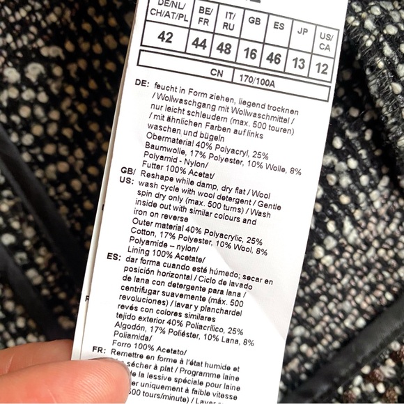 🖤 GERRY WEBER BLACK GREY TWEED WOOL BLEND JACKET! - Picture 14 of 14